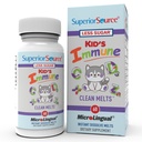 Superior Source Kid's Immune Clean Melts - Immunity Support Supplement - Contains Vitamin C, Vitamin D3, Zinc & Elderberry Extract - Non-GMO & Gluten-Free - 60 MicroLingual Dissolvable Tablets