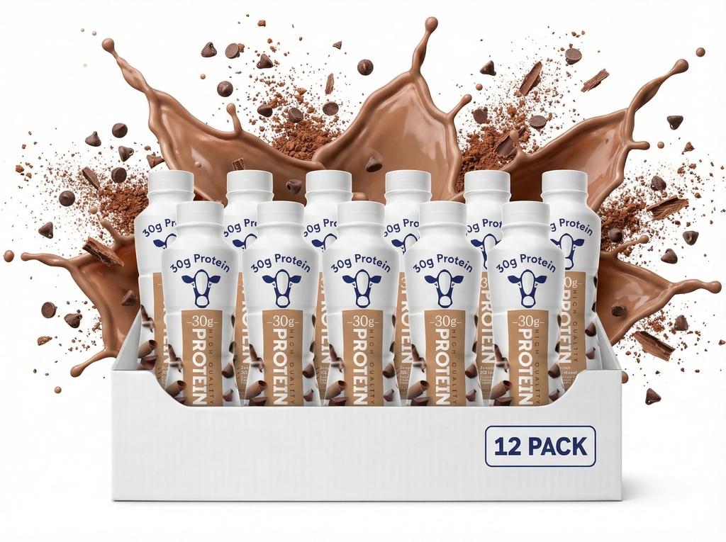 High Protein Chocolate Nutrition Shake, 30g Protein, Ready-to-Drink Meal Replacement, 2g Sugar, 150 Calories, 12 Pack, 11.5 Fl Oz