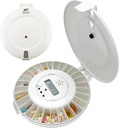 e-Pill MedTime κλειδωμένη αυτόματη συσκευή διανομής χαπιών – Ασφαλής, εύκολη στη χρήση Διοργανωτής φαρμακευτικής αγωγής με 24 καθημερινές συναγερμούς – Ιδανική για ηλικιωμένους, άνοια, και θεραπεία Αλτσχάιμερ – White Lid