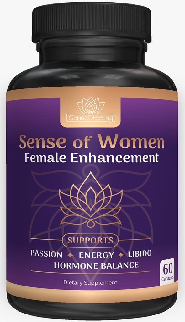 Sense of Women Natural Female Enhancement Pills | Female Libido Booster for Women to Increase Mood, Energy and Hormone Balance | Horny Goat Weed Maca Root Extract 60 Veggie Capsules