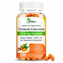 Turmeric Curcumin 2250mg with Black Pepper & Ginger - 95% Curcuminoids Turmeric Complex Supplement, High Absorption, Non-GMO, 150 Softgels
