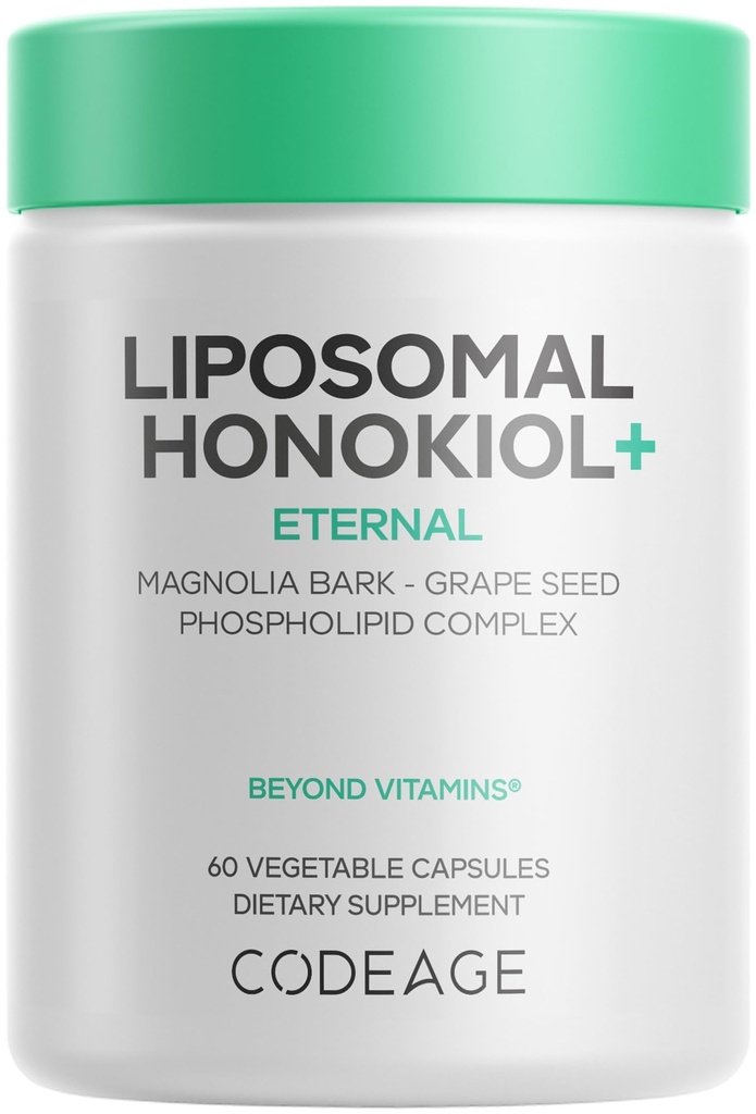 Codeage Liposomal Honokiol Supplement – Magnolia Bark Extract with Grape Seed Extract, Polyphenols, Phospholipid Complex, Liposomal Delivery – Vegan, Non-GMO – 60 Capsules