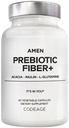 Amen Prebiotic Fiber Supplement - Organic Acacia & Chicory Inulin Fiber, L-Glutamine - Digestive Support - Vegan, Non-GMO - 60 Capsules