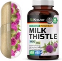 BIO KRAUTER Milk Thittle Capses 1400 mg - 250 Count - Συμπλήρωμα ήπατος Detox & Cleanse - Κάψουλες Vegan Silymarin - Γάλα Thetle Powder - Μη ΓΤΟ