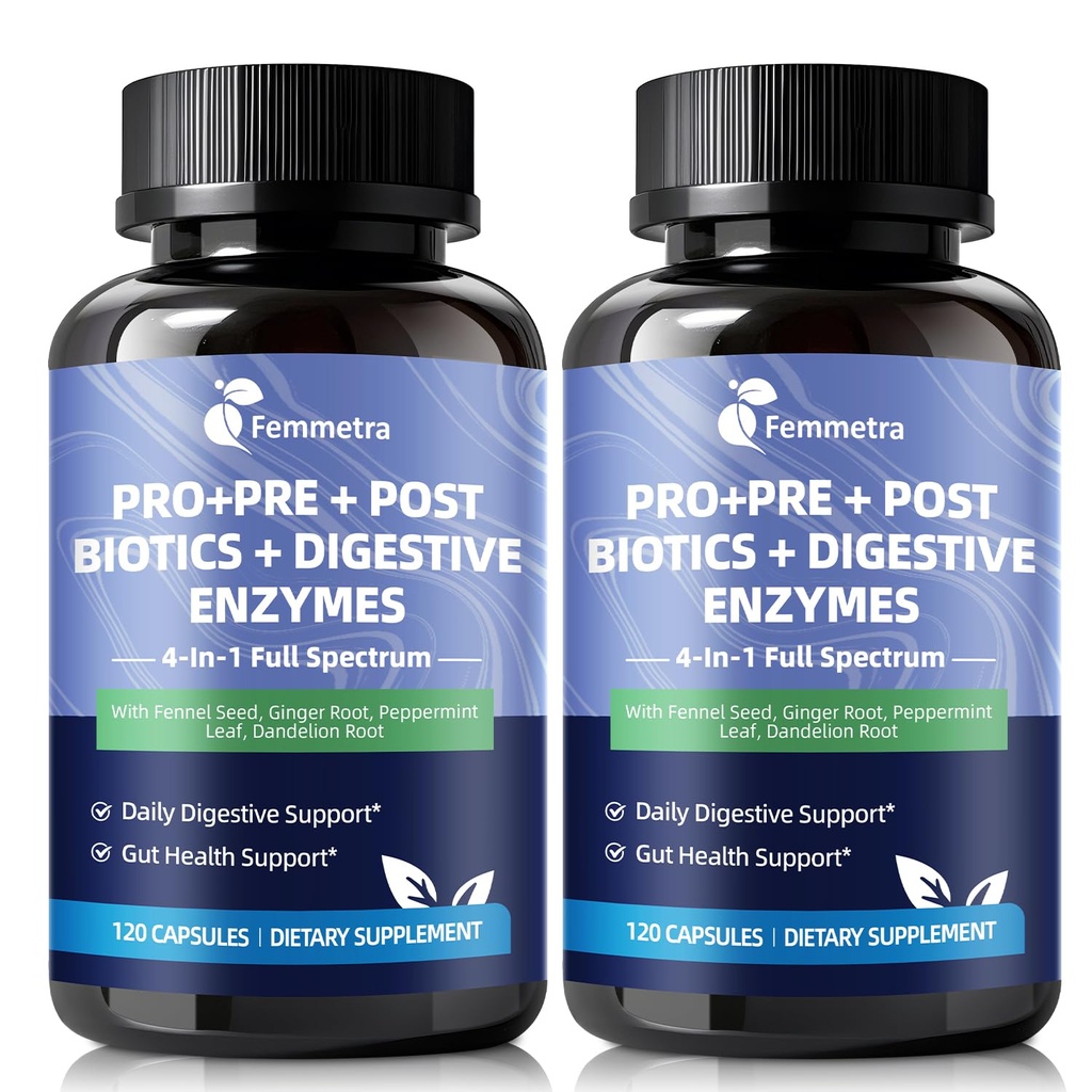 Ultra Probiotics for Women Men 200 Billion CFU - 36 Strains 14 Digestive Enzymes, 4 Anti-Bloat Herbs, 3 Prebiotic Fibers & 4 Postbiotics, Gut, Digestive, Regularity, Gas & Immune Support, Vegan 120 Ct