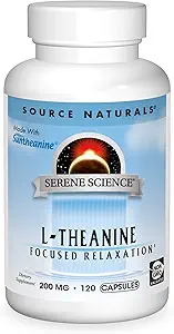 Source Naturals Serene Science L-Theanine, Made with Suntheanine, for Focused Relaxation, 200 mg - 120 Κάψουλες