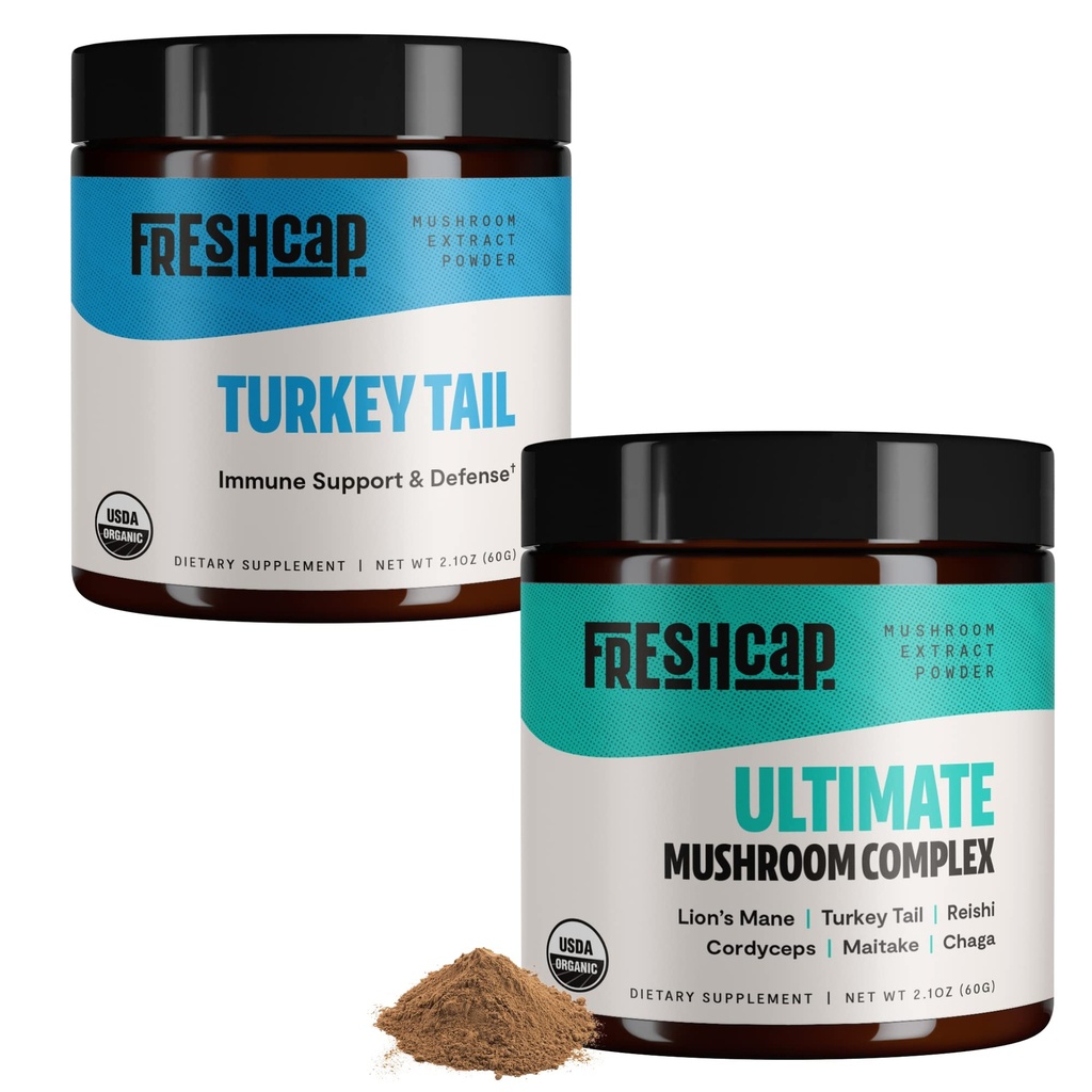 FreshCap Μανιτάρια Ανοσία Bundle (Τουρκία Tail Powder και Ultimate Mushroom Complex Powder)