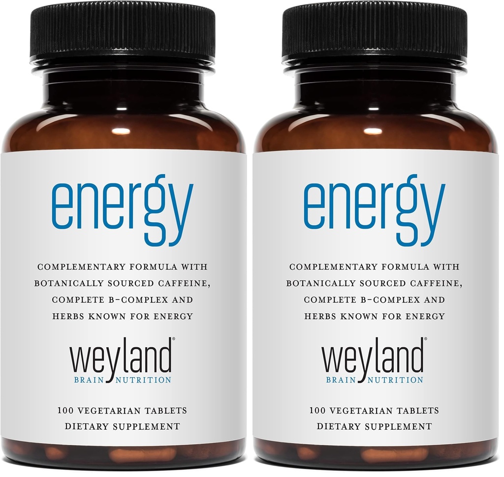 Energy | Complimentary Formula w/Botanically Sourced Caffeine | Complete B-Complex & Energy Supportive Herbs (Pack of 2)