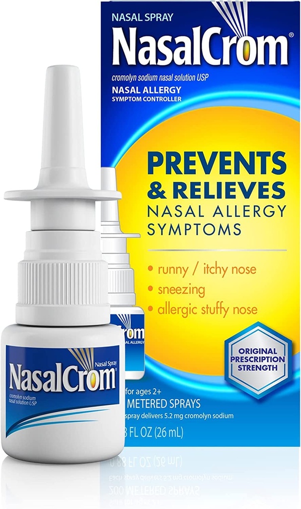 NasalCrom Nasal Spray Allergy Symptom Controller | 200 Sprays | .88 FL OZ (6 Pack)