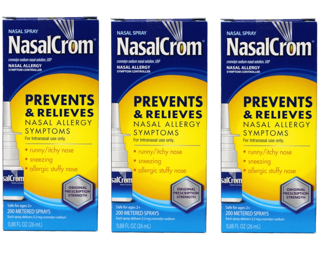 PACK OF 3 EACH NASALCROM CROMOLYN NASAL SPRAY 26ML PT#30045030026