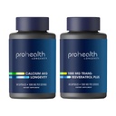 ProHealth Healthy Aging Bundle | Resveratrol 1000mg with Quercetin, Red Wine & Green Tea Extract + Ca AKG Supplement | Supports Cellular Health, Memory, Metabolic Function & Longevity | 120 Capsules