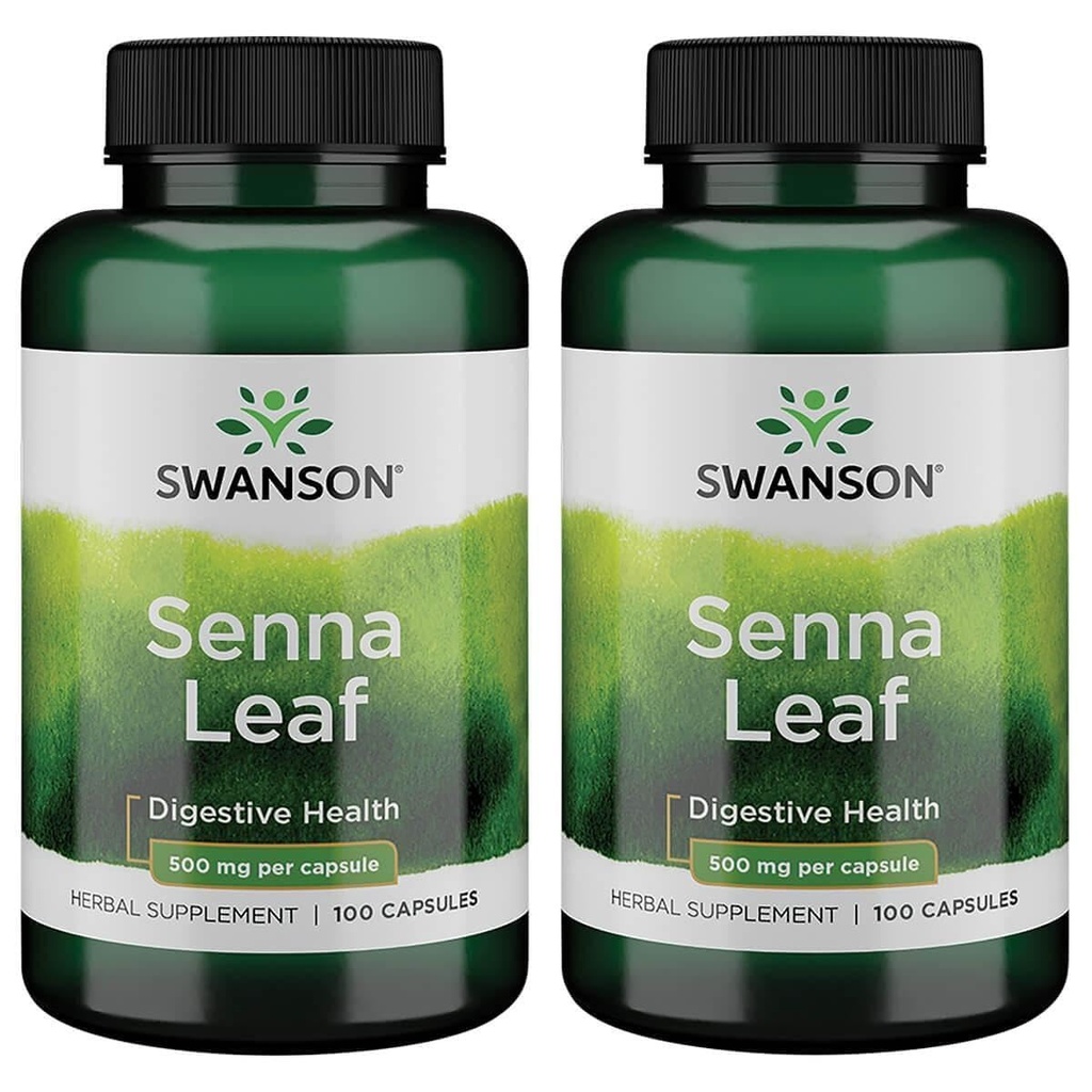 Swanson Senna Leaf 500 Milligrams 100 Capsules (2 Pack)