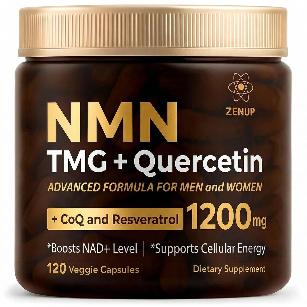 NMN Supplement 600mg + TMG 250mg (2 Capsules) with Quercetin, Resveratrol & CoQ10 | Boosts NAD+ Levels | 1200mg Total Blend | Cellular Energy Support | 120 Veggie Capsules (60 Servings)