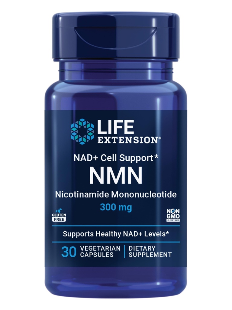 Life Extension NAD+ Cell Support NMN, Healthy Aging, Energy Support, nicotinamide mononucleotide, NAD+, 300 mg, Gluten Free, Non-GMO, Vegetarian, 30 Capsules