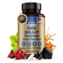 NMN 500mg & Himalayan Shilajit 50% Fulvic Acid Supplement - NAD, Mitochondria & ATP, Cellular Vitality, Trace Mineral Support - CoQ10, Cordyceps Mushroom, Beet Root Extract - 90 Veggie Capsules
