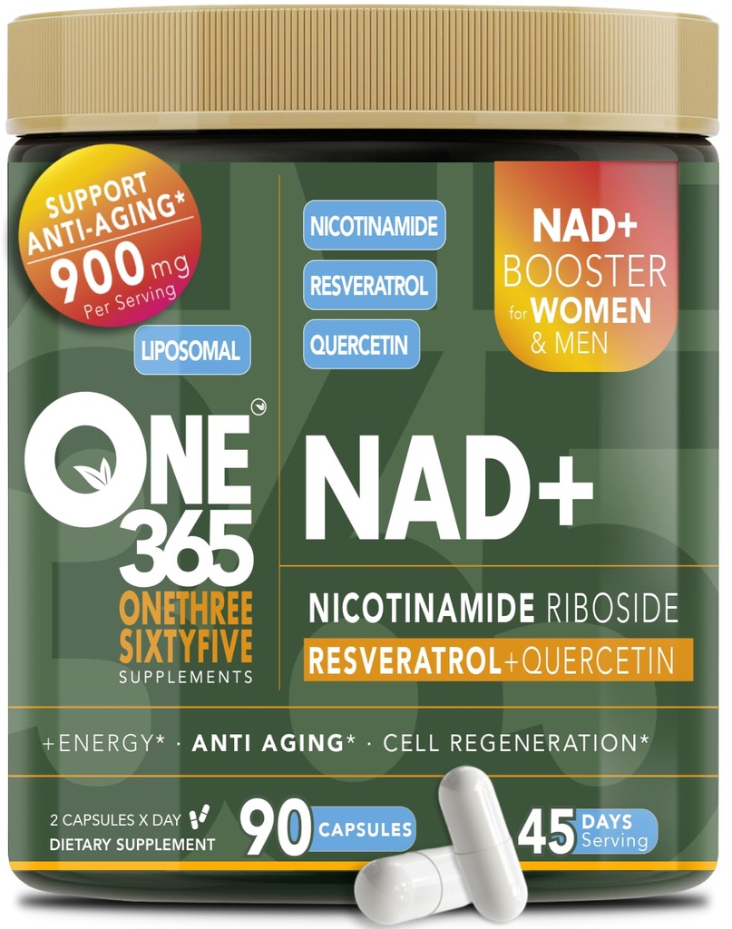 NAD + Supplement Liposomal Nicotinamide Riboside Resveratrol Quercetin Anti-Aging Antioxidant NAD Plus Booster Supplements for Women & Men Hair Skin Nails 90 Capsules NMN Alternative 800mg