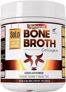 Πρωτεΐνες σολομού κολλαγόνου σκονών χαμηλής περιεκτικότητας νατρίου, 16g υδρολυμένου κολλαγόνου τύπου I & III, για υγιές δέρμα, νύχια, τρίχες, αρθρώσεις & πήξιμο, χόρτο Fed, 1 lb (Canister - Net Wt. 1 lb. σκόνη)