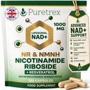 Liposomal NAD+ Supplement 1000mg NR & NMNH with Trans-Resveratrol, Quercetin Phytosome, CoQ10 Ubiquinol, Fisetin, Pterostilbene, R-ALA, TMG, BioPerine, Astaxanthin, 120 Vegan Capsules