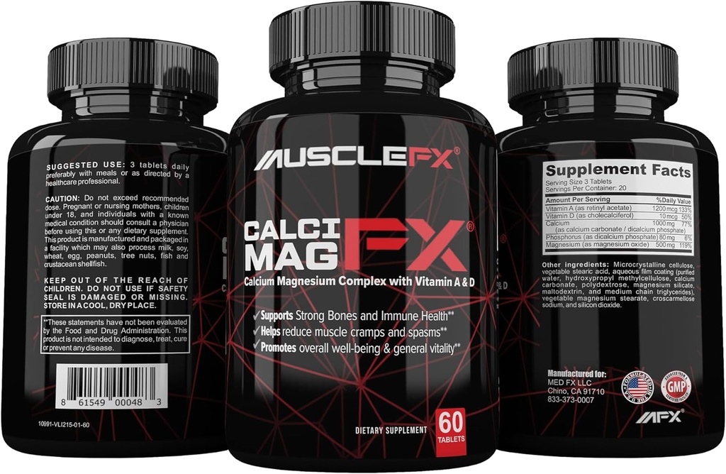 Calcimag FX - Ασβέστιο, Μαγνήσιο με βιταμίνη A&D συμπλήρωμα για άνδρες και γυναίκες - Οστό, ανοσοποιητικό και μάτι συμπλήρωμα υποστήριξης - μη GMO - Κατασκευάζεται στις ΗΠΑ