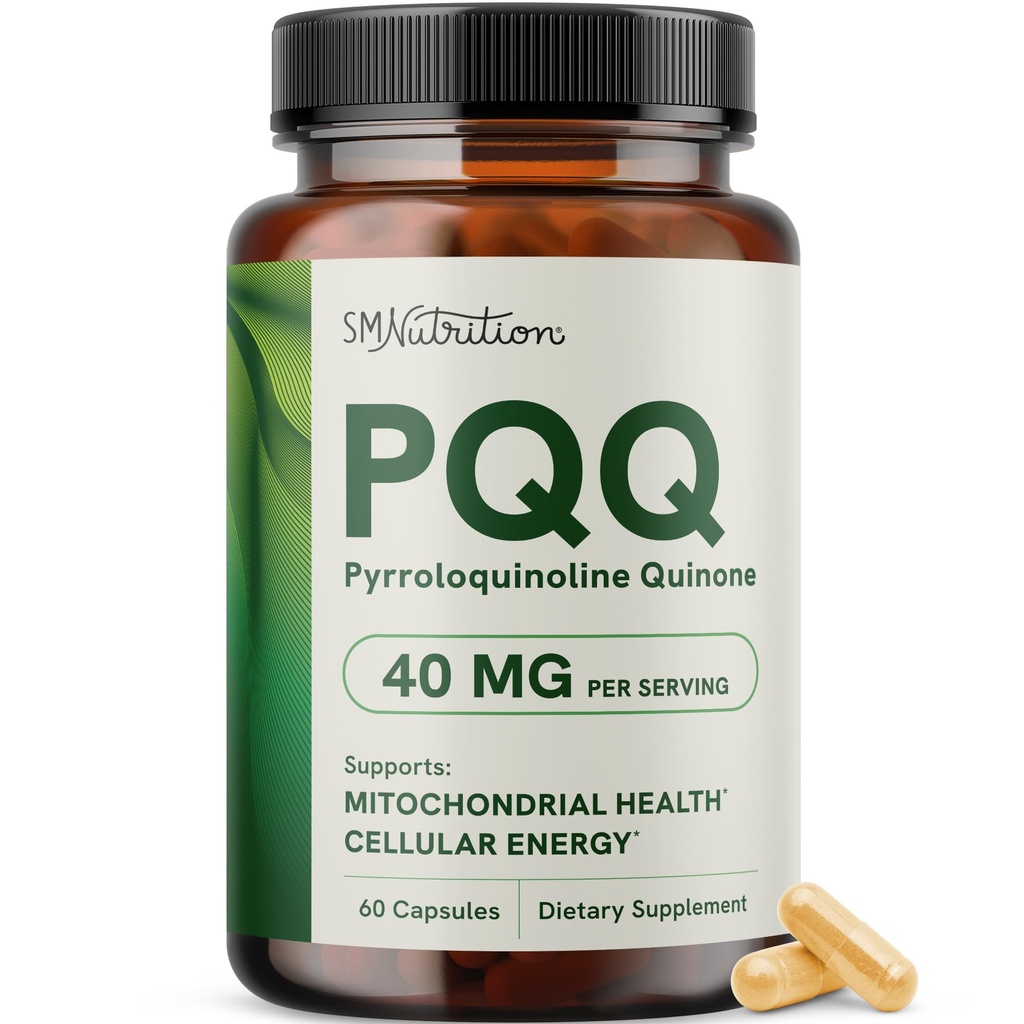 PQQ Supplement 40 MG | High Strength Pyrroloquinoline Quinone for Mitochondrial Biogenesis, Cellular Energy & Brain Health Support | Mitochondria Supplement | Third-Party Tested, Non-GMO | 60 Ct