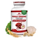 Panax Ginseng (10% Ginsenosides), Ginkgo Biloba & Lions Mane - 750mg - Nootropic Brain Supplements for Memory and Focus, Clarity, Energy - 90 Vegan Capsules, Non-GMO