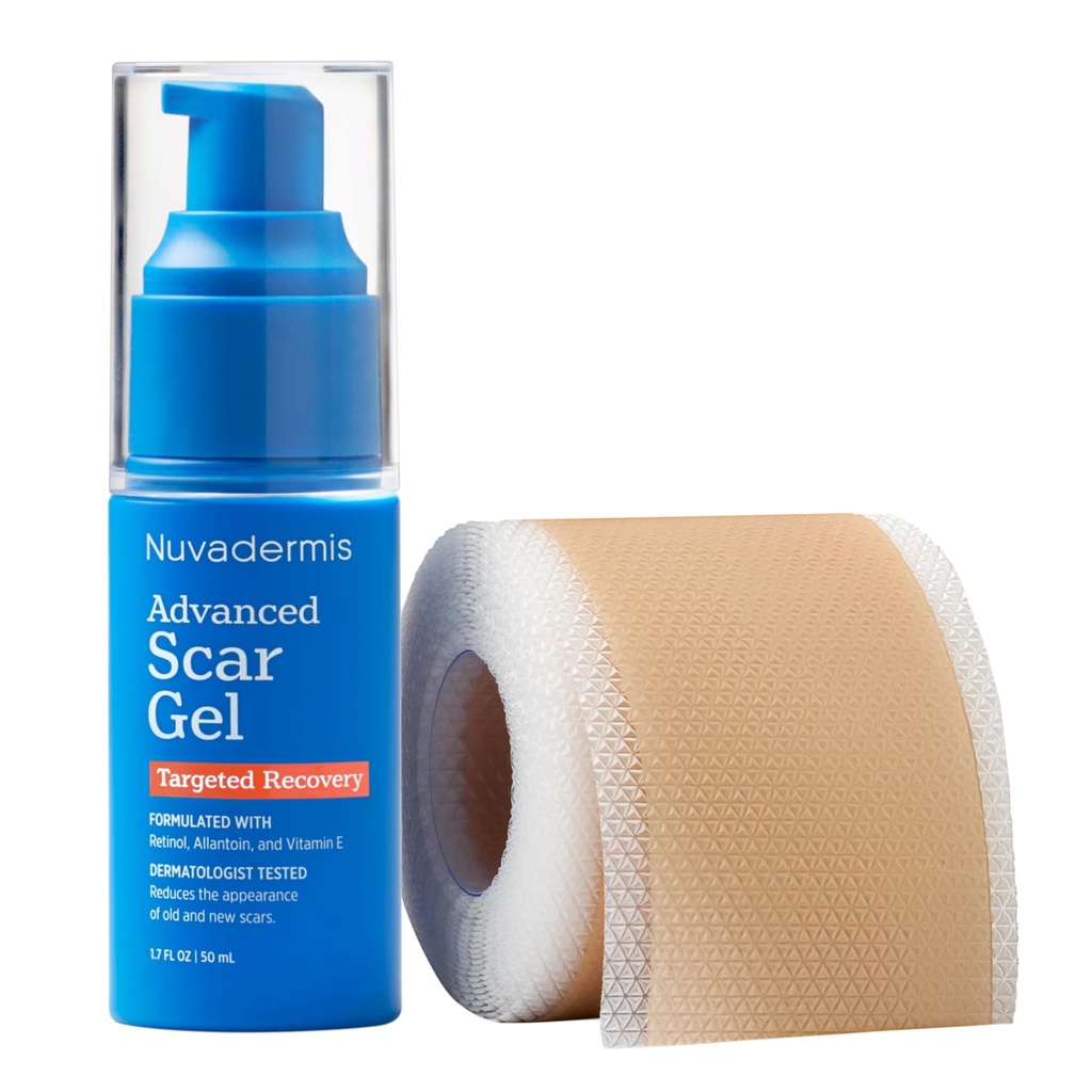 Nuvadermis Scar Care Bundle - Advanced Scar Gel & Silicone Scar Tape