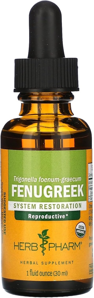 Herb Pharm Certified Organic Fenugreek Liquid Extract for Female Reproduction Support - 1 Ουγγιά (DFENU01)