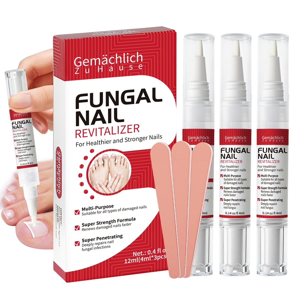 Toenail Fungus Pen Treatment Extra Strength, Nail Fungal Repair Pen for Damaged Nails Yellow, Discolored, Thick and Ingrown Nails, Nail Fungi Pen with Tea Tree Oil for Toenails and Fingernail, 3 Pens