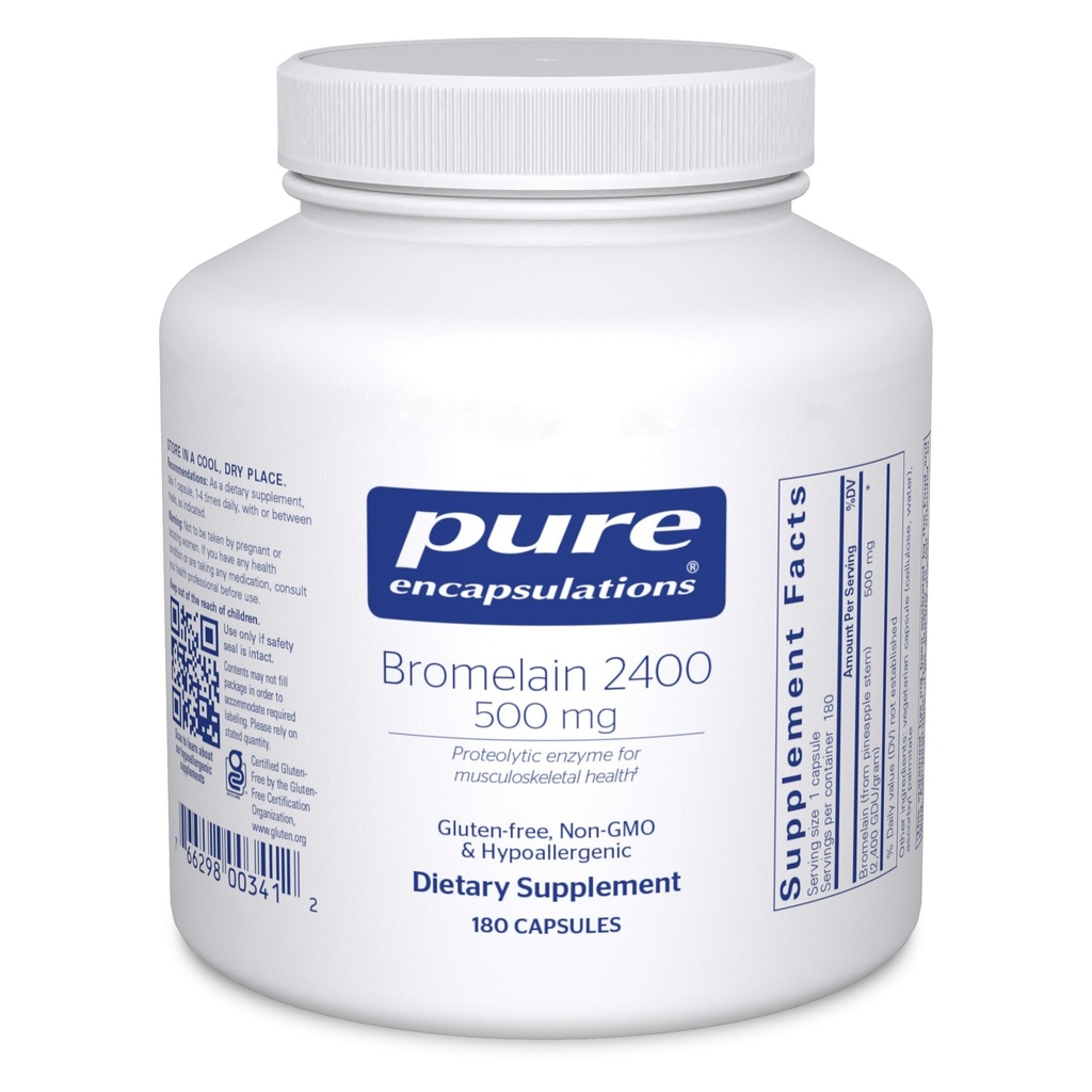 Pure Encapsulations Bromelain 2400 500 mg - for Digestive Support & Musculoskeletal Health - Supports Joints & Muscle Recovery* - Proteolytic Enzymes - Vegan - 180 Capsules