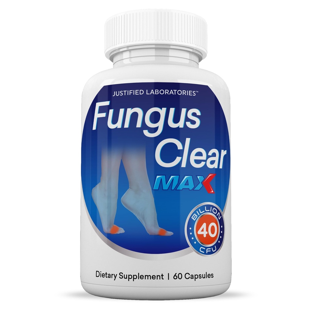 Justified Laboratories Fungus Clear Max - 60 Capsules - Probiotic Formula with 40 Billion CFU - 30 Servings