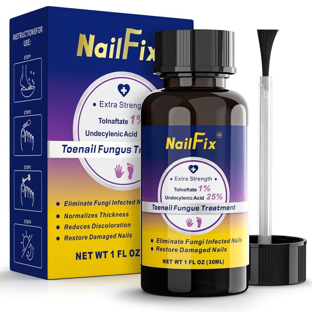 Toenail Fungus Treatment Extra Strength with 25% Undecylenic Acid Health Better Nail Growth and Foot Care NailFix Nail Repair Solution for Damaged Nails Ingrown Toenail 30ml