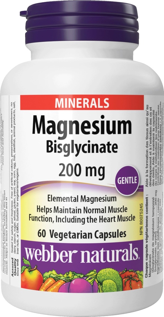 Magnesium Bisglycinate 200 mg Capsules
