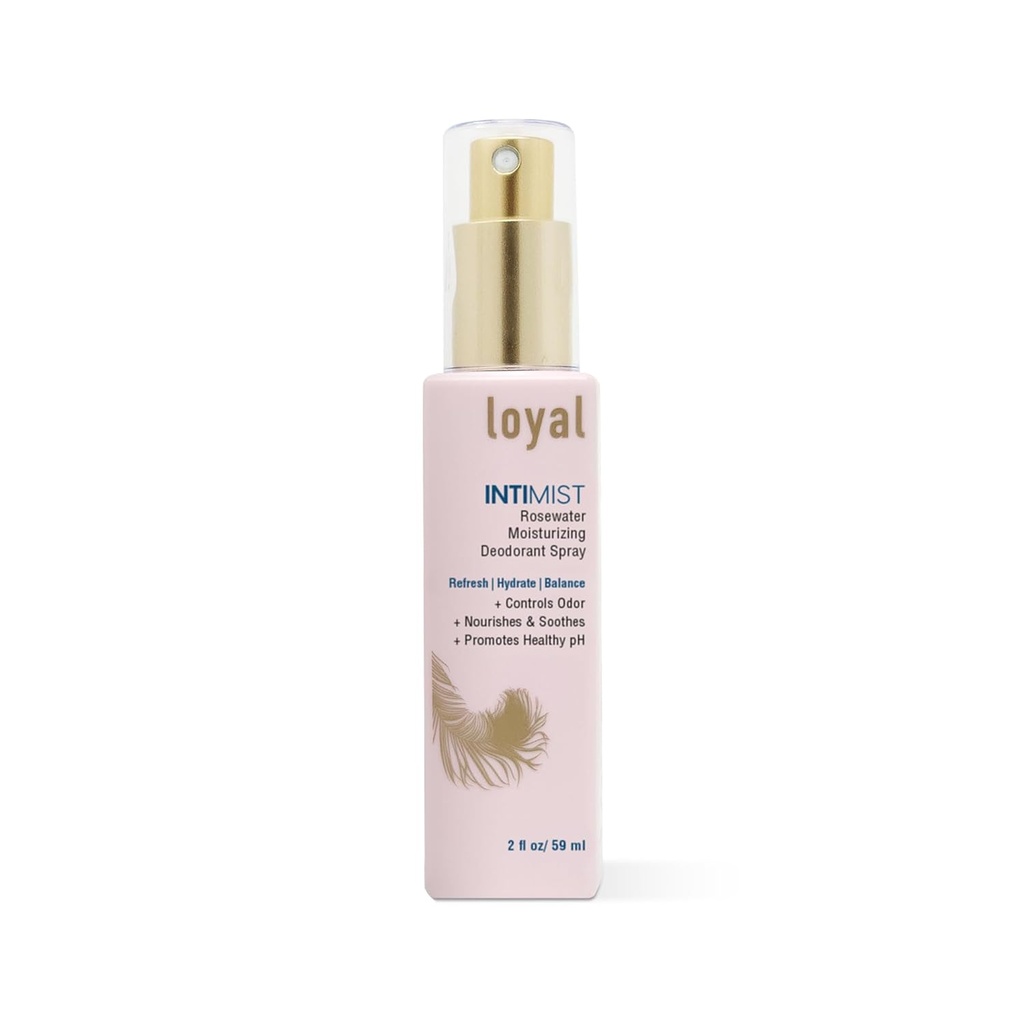 Loyal Intimist Rosewater Moisturizing Deodorant Spray | Controls Odor & Dryness | Restore Moisture | Promotes Healthy Intimate Balance (2 fl oz)