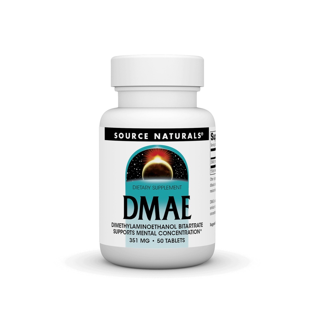 Source Naturals DMAE, Διμεθυλαμινοαιθανόλη Bitartate - Υποστηρίζει την ψυχική συγκέντρωση - 50 δισκία