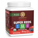 Organic Super Reds Powder 11 Superfoods with Beet Root, Berries, Reishi & Cordyceps – Natural Energy, Circulation & Immune Support – USDA Organic Vegan Non-GMO, Gluten-Free Superfood Drink 28 Servings