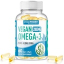 Vegan Omega 3 DHA Supplement - Algae Oil, Plant Based DHA 800mg, Carrageenan Free, Replacement for Fish Oil, Supports Heart, Brain, Joint Health - 60 Softgels