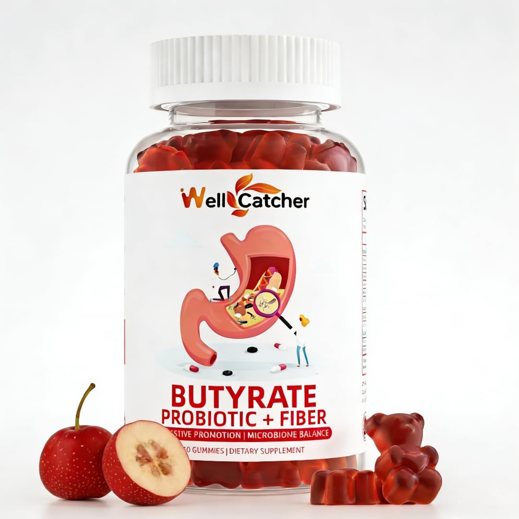 Butyrate Gummies Gut Health Supplement: Butyrate με προβιοτικές και προβιοτικές ίνες για τις γυναίκες άνδρες ζάχαρη δωρεάν Digestive & ενέργεια Μεταβολισμός Υποστήριξη Vegan Hawthorn Γεύση 30 ημέρες προσφοράς