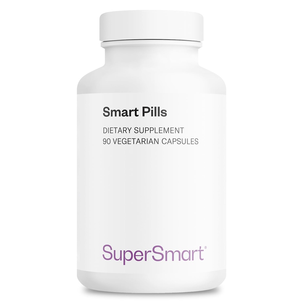Supersmart - Smart Pills (Advanced Formula) - with Bacopa Monnieri, Ginkgo Biloba, Caffeine, L-Theanine - Super Nootropic Supplement | Non-GMO & Gluten Free - 60 Vegetarian Capsules