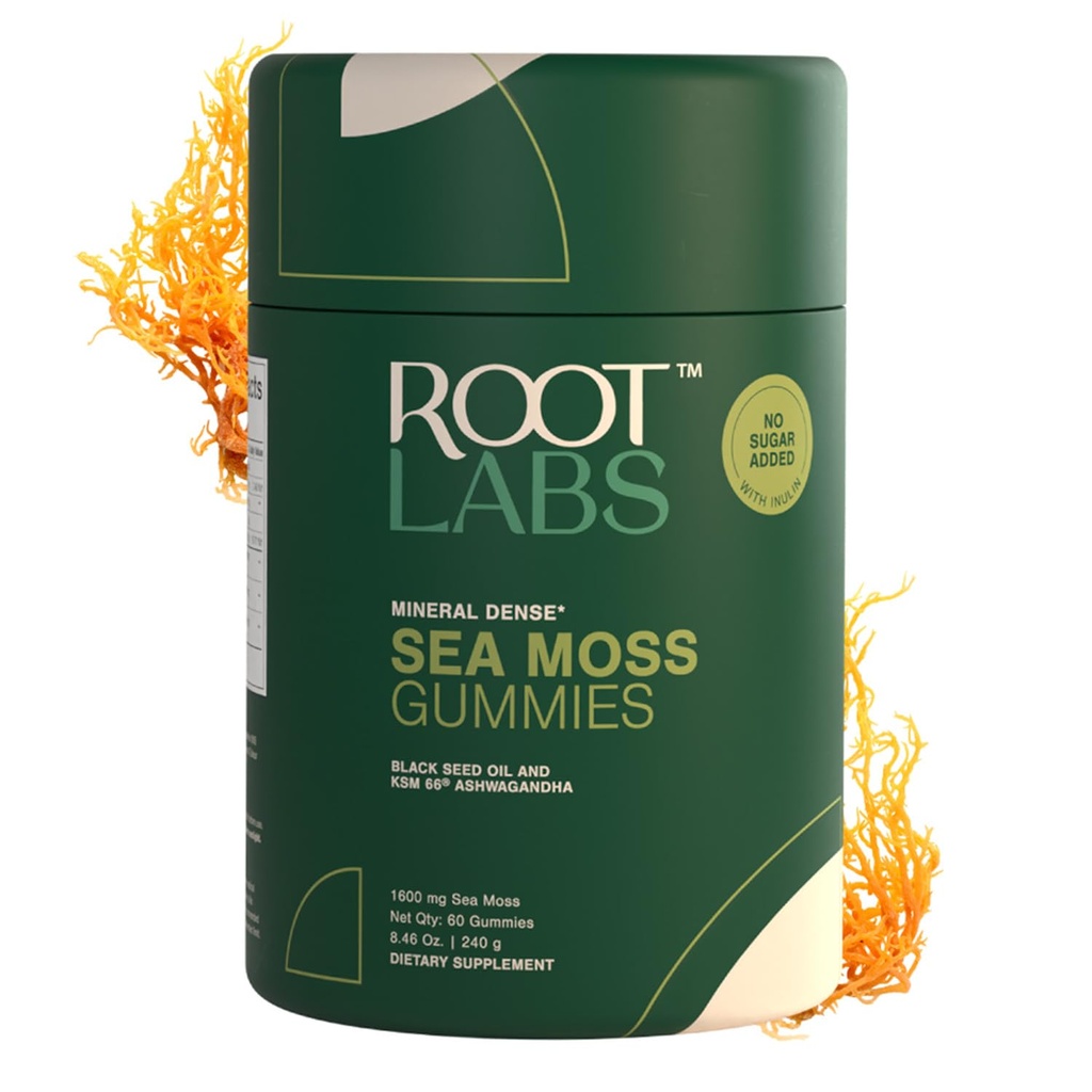 Sea Moss Gummies I 92+ Minerals I Black Seed Oil I KSM 66 Ashwagandha I Lab Tested I No Added Sugar 