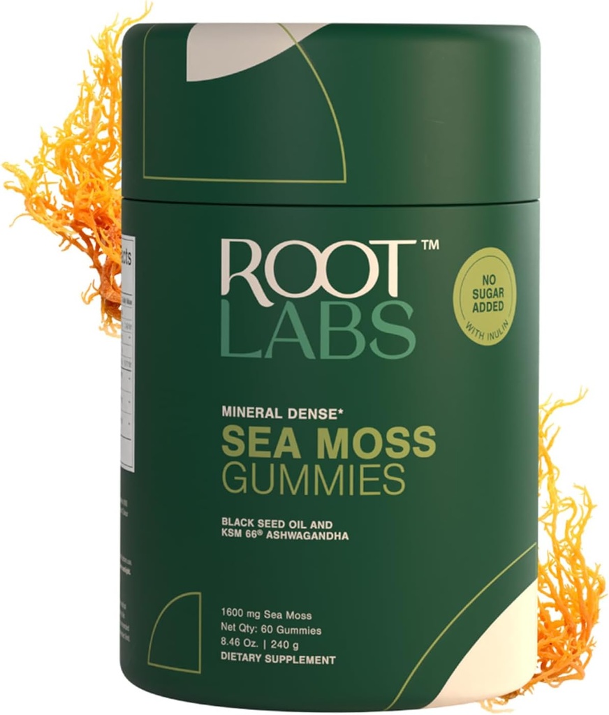 Sea Moss Gummies I 92+ Minerals I Black Seed Oil I KSM 66 Ashwagandha I Lab Tested I No Added Sugar 
