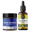 HERBAMAMA Stone Breaker and Dandelion Kit - Bundle of 1600mg Chanca Piedra Gummies & Dandelion Root Tincture 2 Fl Oz - Vegan, Non-GMO, Alcohol & Gelatin-Free - 2 Pack