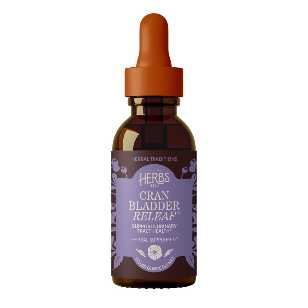 Herbs Etc. CranBladder ReLeaf Classic Liquid Extract - Bladder Support Tonic for Urinary Tract Health - Cranberry Extract, Uva-Ursi & Buchu - Gluten-Free & Organic - 1 fl oz (40 Servings)