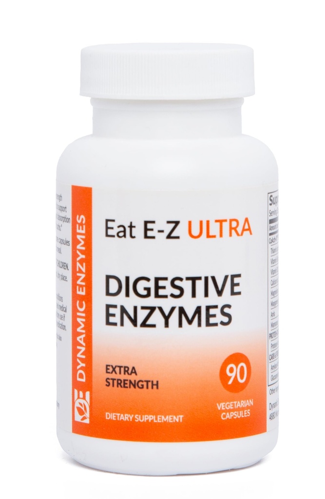 Eat E-Z Ultra Advanced Digestive Enzyme Supplement – Broad-Spectrum Multi-Enzyme Formula for Heavier & Harder-to-Digest Meals – Supports Occasional Bloating, Gas & Indigestion – 90 Vegetarian Capsules