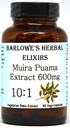Barlowe's Herbal Elixirs Muira Puama 10:1 Extract | 600mg Per Capsule | Traditional Male Vitality Supplement | 60 Vegan Capsules | Stearate-Free, Non-GMO, Packaged in Glass Bottle