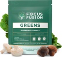 Focus Fusion Supergreen – Superfood Gummies | Organic Greens & Beet Root Gummies with Plant-Based Blend | Daily Plant-Based Supplement with 74 Fruits & Vegetables | Chewable Gummies