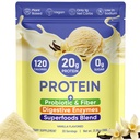 Venture Pal Vegan Vanilla Protein Powder, 20g Plant Based Protein with Superfood, 9 Billion CFU Probiotics & Enzymes, Easy to Digest - Pea Protein | Keto | Gluten & Dairy Free | Non-GMO | 20 Servings
