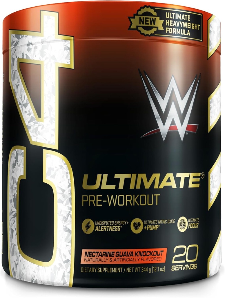 Cellucor C4 Ultimate x WWE Pre Workout Powder Nectarine Guava Knockout - Sugar Free Preworkout Energy Supplement for Men & Women - 300mg καφεΐνη + 3.2g Beta Alanine + Πατενταρισμένες δημιουργίες - 20