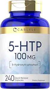 Carlyle 5HTP | 100mg | 240 Capsules | 5 Hydroxtryptophan | Non-GMO & Gluten Free Supplement