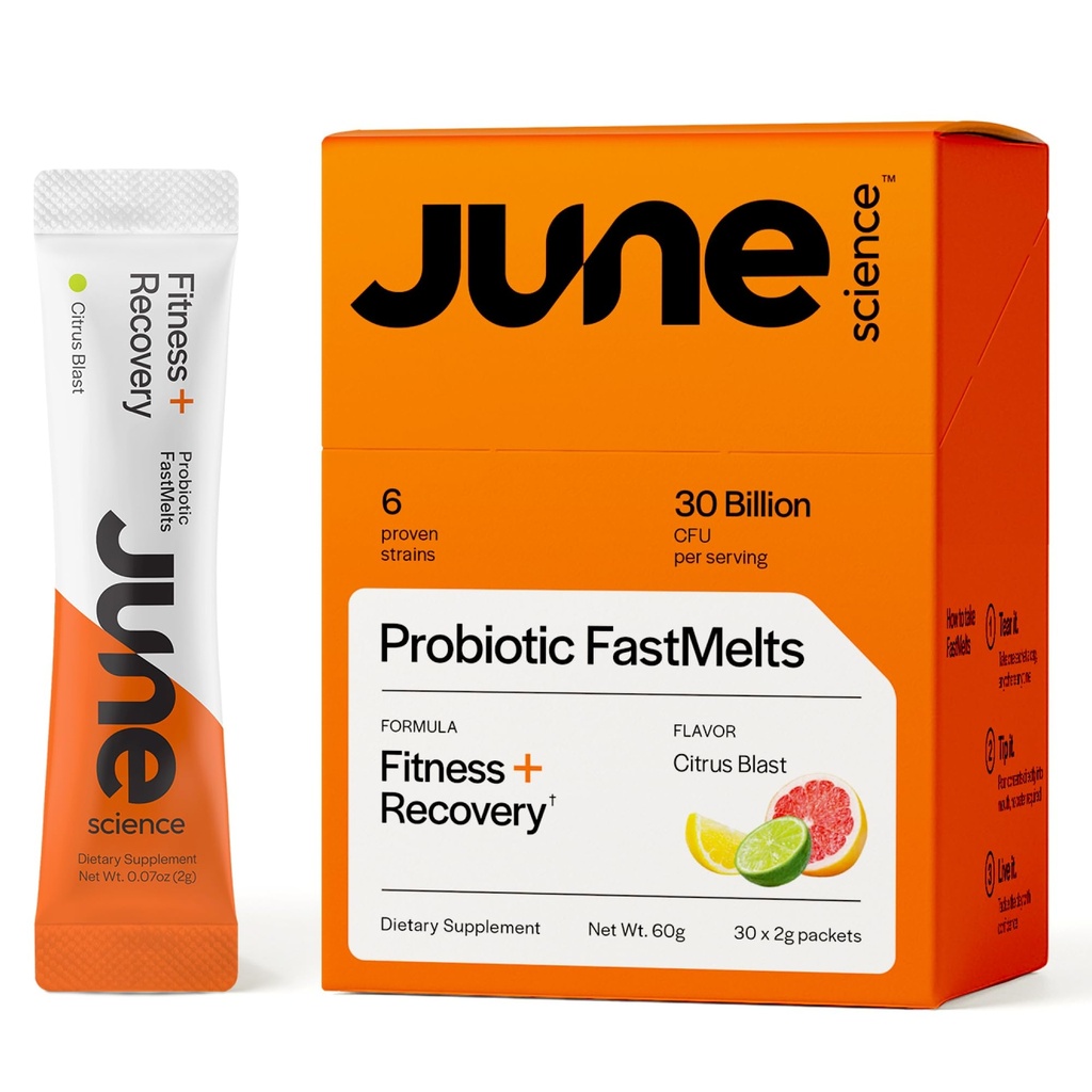 Fitness + Recovery | Fast Melt Pre + Probiotic for Muscle Recovery + Training - Citrus Blast Flavor, 30 Powder Sachets