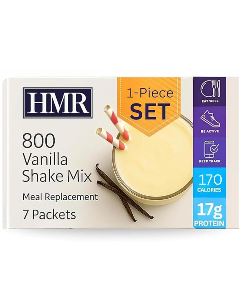 HMR 800 Shake Meal Replacement Mix | Vanilla Shake Powder to Support Healthy Weight Loss | 17g of Protein | Easy to Make | Low Calorie Food | Triple Pack, 7 Servings